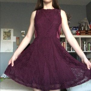 Burgundy Lace Dress - The Limited